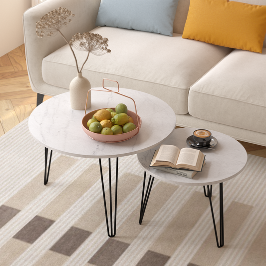 Round Nesting Coffee Table Set
