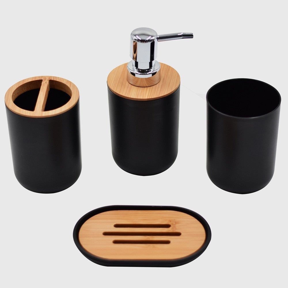 Bamboo and Wood Bathroom Set