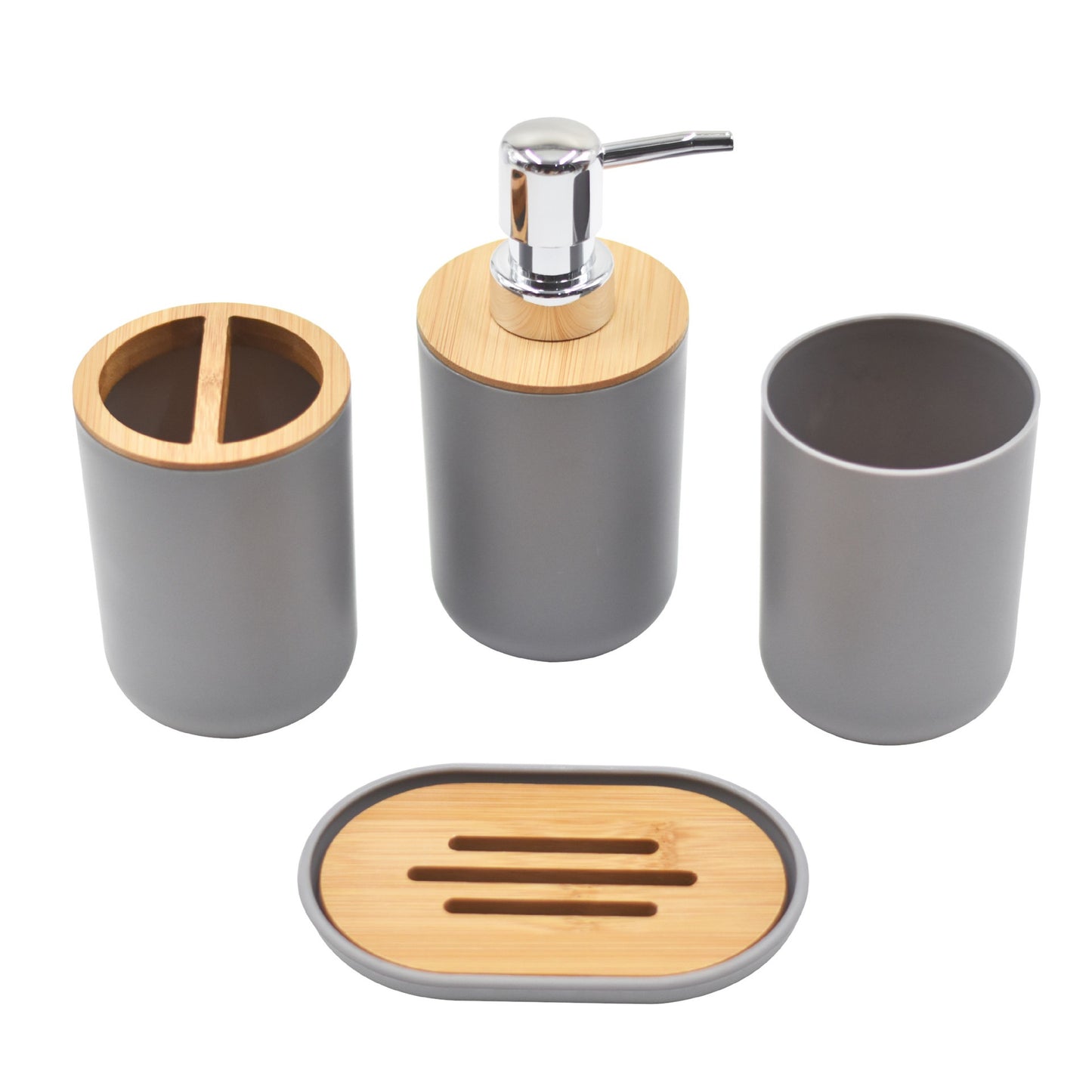Bamboo and Wood Bathroom Set