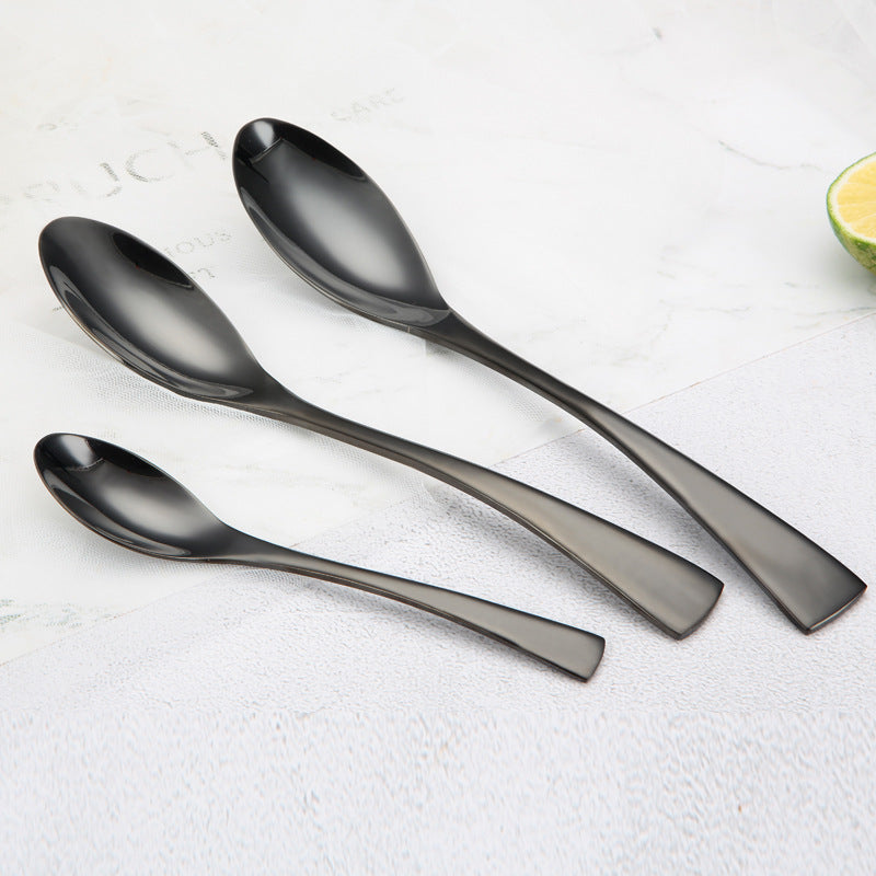 Black Stainless Steel Cutlery Set