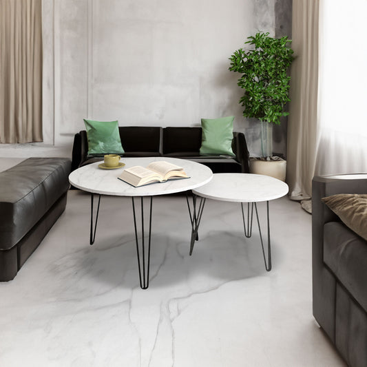 Round Nesting Coffee Table Set