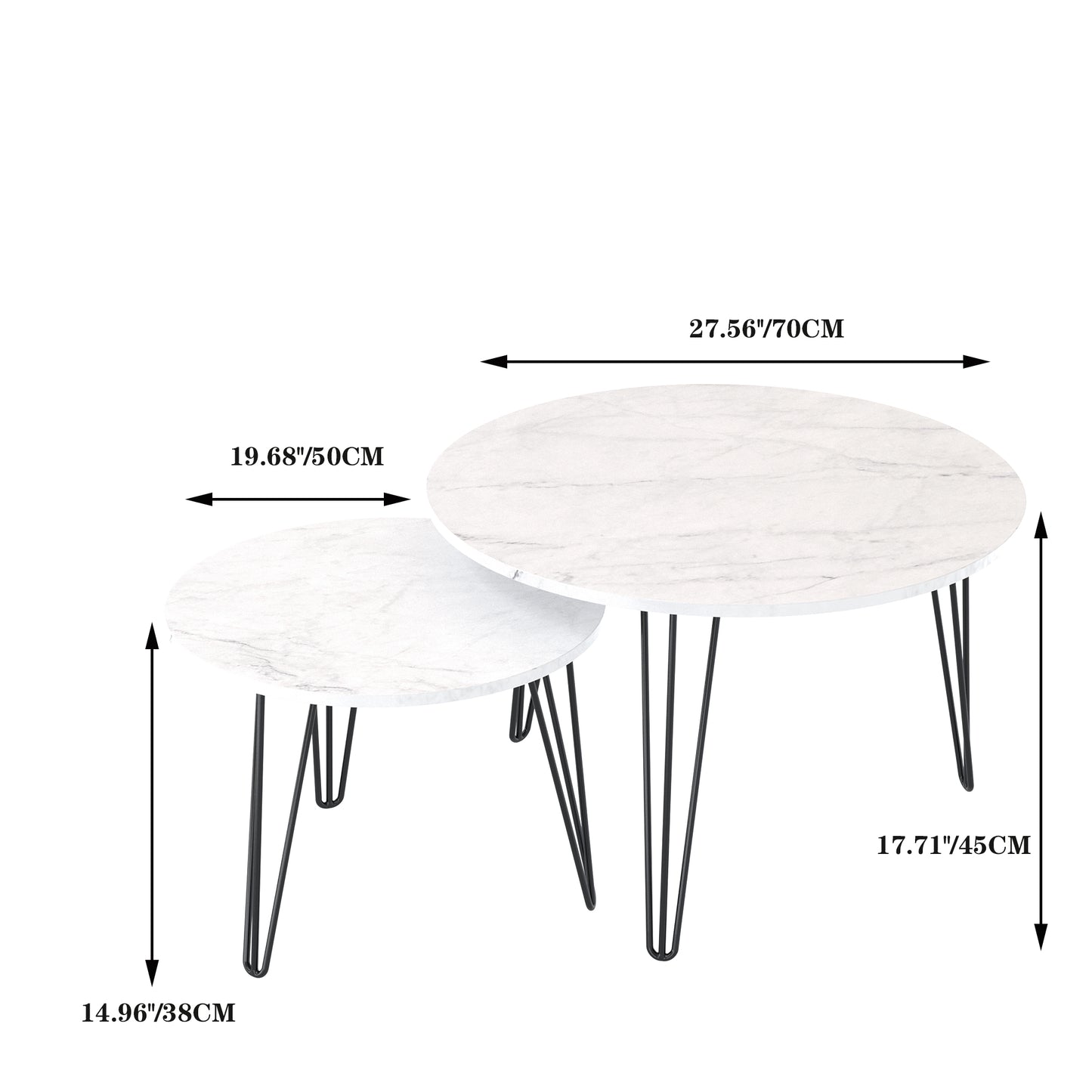 Round Nesting Coffee Table Set