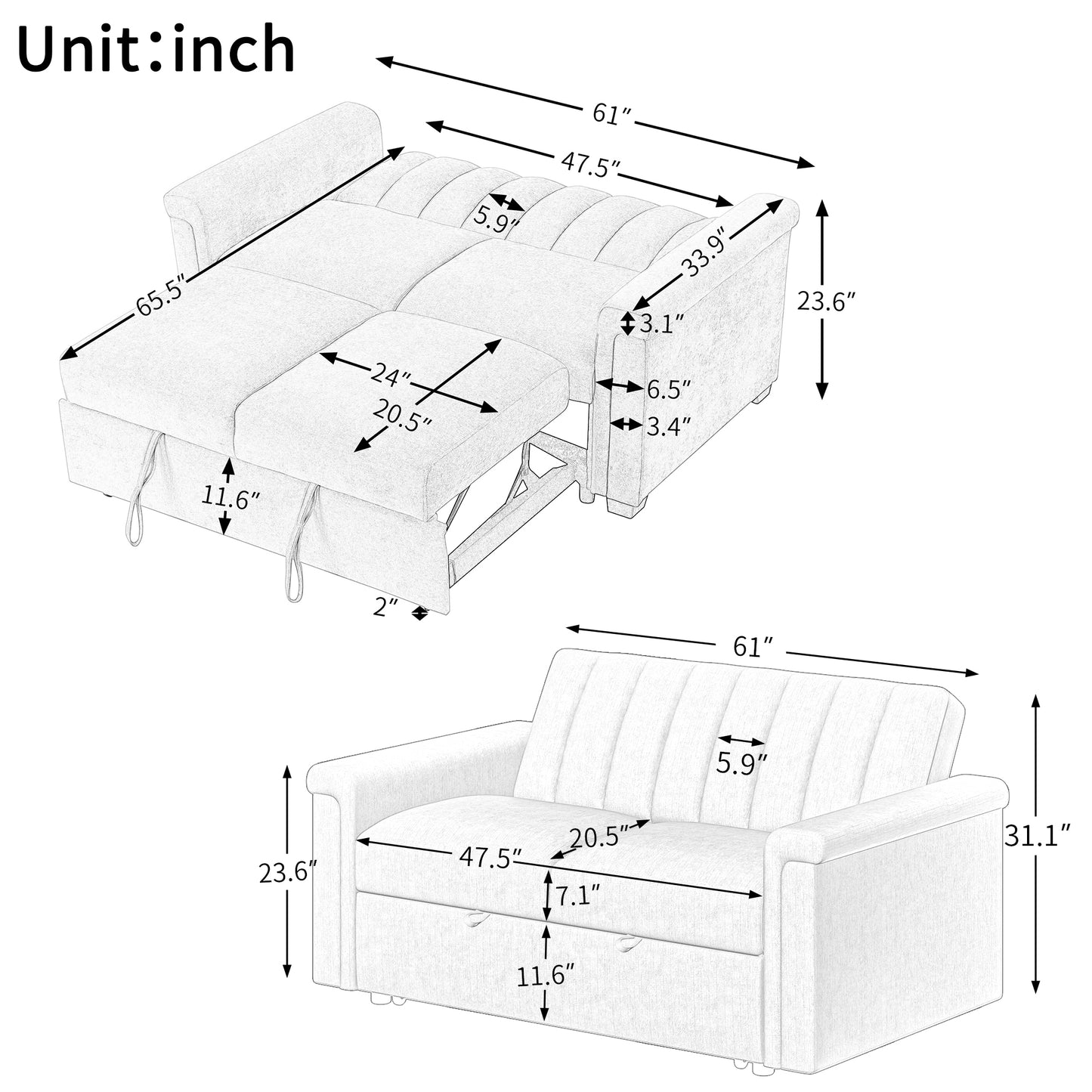 Convertible Soft Sofa