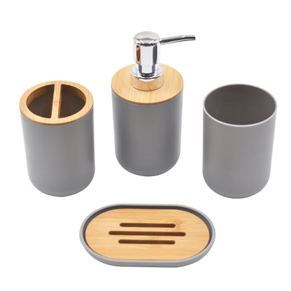 Bamboo and Wood Bathroom Set