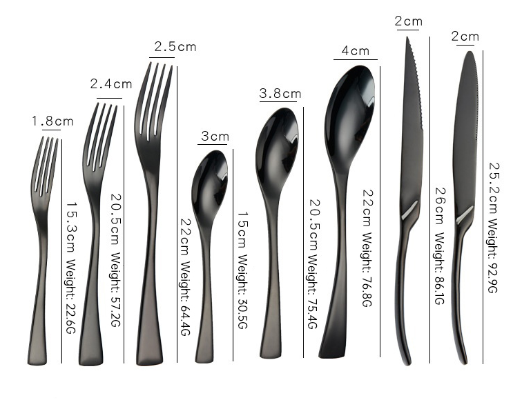 Black Stainless Steel Cutlery Set